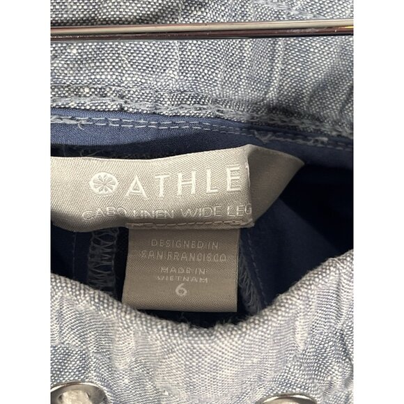 ATHLETA Women's Light Blue Cabo Linen Wide Leg Pants US 6 - Picture 4 of 5